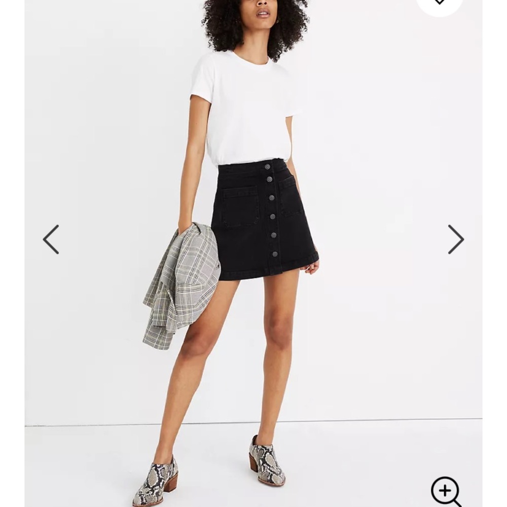 New Madewell stretch denim a line skirt patch